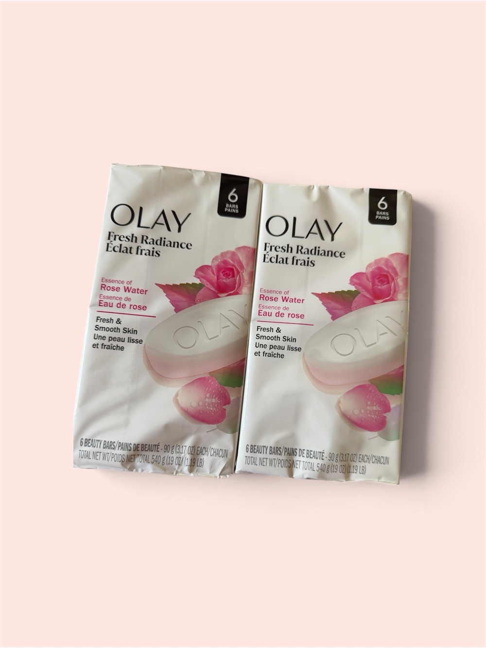 OLAY Fresh Radiance Rose Water Beauty Bars - White & Pink